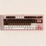 Premium Berry Cocoa Keycaps Set in durable PBT dye-sublimated finish, showcasing warm, inviting berry and cocoa tones for a cozy keyboard setup.