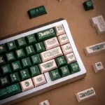 Close-up of an Ancient Bronze Keycap set, showcasing its exquisite aged texture and intricate ancient Chinese patterns. This artisan piece embodies a histirical design.
