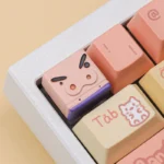 This exclusive Crayon Shin-Chan Buriburizaemon artisan ESC keycap showcases its vibrant, detailed, and playful design from multiple appealing angles.