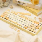 Unique Burnt Toast PBT Keycaps Set. Playful dye-sublimated design with warm, toasted mimicking burnt bread and crisp legends.