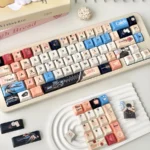 Exclusive Caleb Keycaps Set: Love Deepspace 134-key set. Romantic, elegant design with jade-like finish and subtle shine-through.