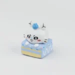 Adorable Chiikawa Momonga flying squirrel blueberry pie artisan keycap, a sweet and playful ESC keycap with vibrant colors, perfect for custom keyboard.