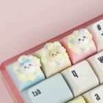 Adorable handcrafted Chiikawa cream tart artisan ESC keycap featuring a whimsical pastel Chiikawa character.