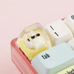 Close-up shots from an adorable Chiikawa artisan keycap gallery, highlighting the handcrafted detail and resin crafted from various charming angle.