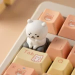 A collection of whimsical Chiikawa Joke Bear keycap images, showcasing its expressive character from multiple playful perspectives for unique design.