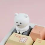 Whimsical Chiikawa Joke Bear keycap featuring a charming, smiling self-mocking bear, perfect for expressing your unique personality on your keyboard.