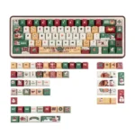 A playful 130-key durable PBT dye-sub Christmas Gift keycap set, featuring festive motifs with joyful aesthetics.