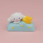 Handcrafted Cinnamoroll nebula artisan keycap captured from a charming side angle, revealing the adorable Cinnamoroll character nestled design.