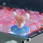 Detailed view of the whimsical Cinnamoroll Nebula Heart Shaped ESC keycap, showcasing its sparkling cosmic design and dreamy charm. A playful Cinnamoroll design.