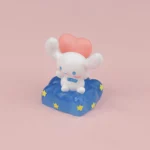 A whimsical Cinnamoroll Nebula Heart Shaped ESC Keycap, showcasing its sparkling cosmic design from various angles, capturing dreamy charm.