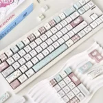 Artistic Collage Mood Keycap Set, a 134-key MDA collage with translucent side-engraved legends, creating a captivating side-lit aesthetics.