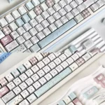 Artistic Collage Mood Keycap Set main image featuring a captivating collage design and unique side-lit translucent legends.