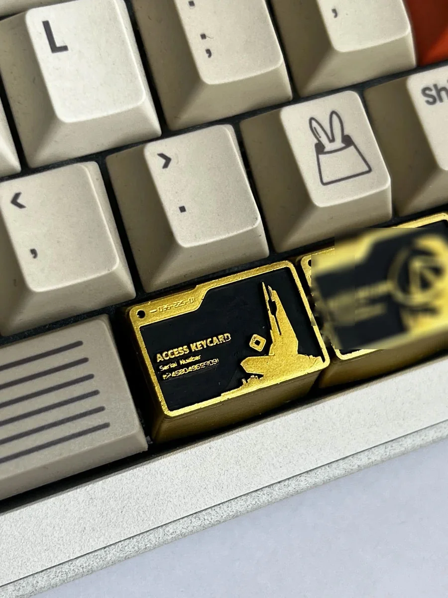 Premium Delta Force Map Access keycap from various angles, showcasing its tactical military design with dark tones and striking gold accents.
