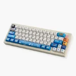 Digimon keycaps set gallery: vibrant dye-sublimated set, various angles, featuring iconic digital monsters and a playful retro-futuristic design.