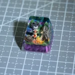 Multiple angles of the handcrafted Don't Starve Wilson resin artisan keycap, showcasing its detailed hand-painted gothic art style and unique craftsmanship.