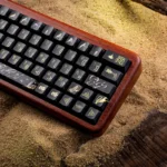 Dream of Dunhuang PBT keycaps set, showcasing vibrant ancient Chinese Dunhuang mural art and unique cultural motifs. Detailed views highlight durable PBT material.