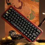 Dream of Dunhuang PBT keycaps set, beautifully displaying unique ancient Chinese art with vibrant mural motifs. Durable PBT keycaps offering historical design.