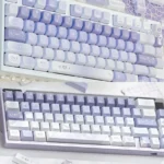 Ethereal Butterfly PBT Keycaps Set: Delicate butterfly designs, durable PBT, dye-sub legends. Serene twilight gradients bring mystical beauty.