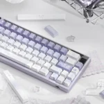 Ethereal Butterfly PBT Keycaps Set features delicate butterfly motifs, twilight gradients, durable PBT, and crisp dye-sub legends, viewed from multiple angle.