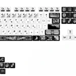 Detailed of the Fallen Angel metallic Paint Artistry keycap set, revealing its dark, ethereal design and striking metallic paint finish from an oblique angle.