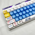 Close-up of the premium RX-78-2 Gundam MOA PBT Keycap Set, highlighting the crisp legends, iconic mecha colors, and durable PBT material texture.