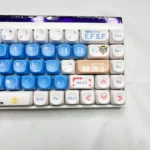 Legendary RX-78-2 Gundam MOA PBT Keycap Set showcases iconic mecha, classic colors, bold legends, MOA profile, multiple angles.
