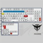 Iconic RX-78-2 Gundam PBT shine-through keycap set, showcasing premium mecha-inspired legends and vibrant colors from multiple angles for enthusiasts.