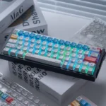 Iconic RX-78-2 Gundam PBT shine-through keycap set, displaying premium quality, classic colors, and futuristic mecha legends. Perfect Gundam keycaps.