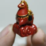 Handcrafted Auspicious Horse Resin Keycap, detailed from various angles. Charming artisan pony figures in vibrant colors symbolize luck and prosperity.
