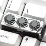 Main image of a unique handcrafted resin graphics card keycap, showcasing its intricate miniature detail and vibrant colors for PC gaming setups.