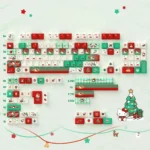 Hello Kitty Christmas PBT keycap set, 145 festive hues keys in a box. Which perfect for fans and collectors.