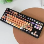 Explore the exclusive Hitman Reborn Chibi PBT Supplement keycaps set, featuring vibrant and playful anime characters from various angles for your keyboard.