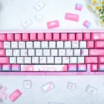 Exclusive Honkai Star Rail Cyrene PBT Keycaps set, showcasing ethereal futuristic design and intricate character details for a premium gaming experience.
