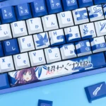 Exclusive Cosmic Princess Kaguya keycaps set from various angles, revealing ethereal Japanese folklore art and enchanting fantasy character designs.