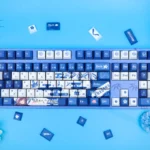 Stunning Cosmic Princess Kaguya keycaps set, displaying ethereal Japanese folklore art and enchanting character designs on a premium mechanical keyboard.