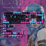 Exclusive Jinx Arcane 140-key PBT keycap set, showcasing vibrant, chaotic designs and punk-inspired art, perfect for a unique gaming setup.