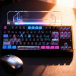 Exclusive Jinx Keycaps Arcane PBT + PC set. Features vibrant, chaotic, punk-inspired League of Legends Jinx gaming aesthetic.