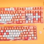 Unique Yachiyo Runami PBT Keycaps set, depicting an ethereal moonlit princess journey with celestial motifs and soft pastel colors.
