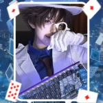 Artistic view of the Kaito Kid Phantom Thief PBT keycap set, featuring its exclusive anime motifs from various angles, embodying design.