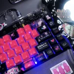 Vibrant KAngel Keycap Set gallery. Needy Girl Overdose theme, featuring premium PBT and transparent PC caps with bold anime art.