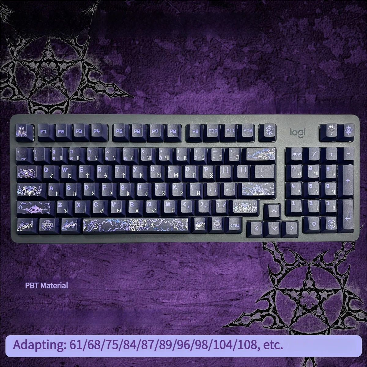 Stunning main image of the exclusive Yog-Sothoth keycaps set, featuring the Yog-Sothoth Key of the Gate cosmic horror theme with intricate, dark myth design.