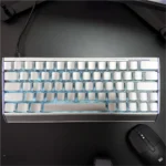 Premium Luminous Metallic Paint Silver PC Keycaps Set displaying a sleek, modern minimalist aesthetic with glowing legends, enhancing any high-end PC setup.