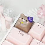 Enchanting handcrafted Magic Bear keycap, a whimsical forest creature artisan ESC keycap bringing playful fantasy to your keyboard.