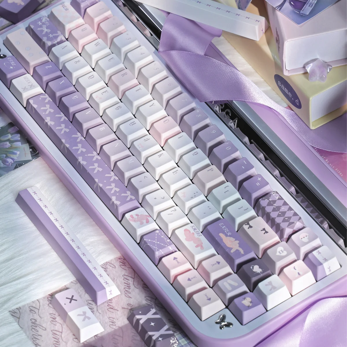 Whimsical marionette puppet PBT keycaps set, showcasing intricate dye-sublimated designs and premium PBT quality for a unique, artistic keyboard aesthetics.