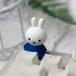 Adorable Miffy & Friends handcrafted resin ESC keycap, featuring whimsical characters in vibrant colors, a charming and cute desk accent.