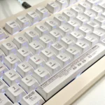 Gentle pixel art Miffy keycaps set, featuring charming side-engraved translucent designs for a whimsical retro glow on your keyboard.