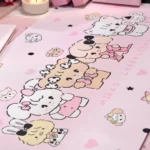 A collection of vibrant Mikko Desk Mat, showcasing the exclusive character design from multiple playful angles, perfect for personalized working desk charm.