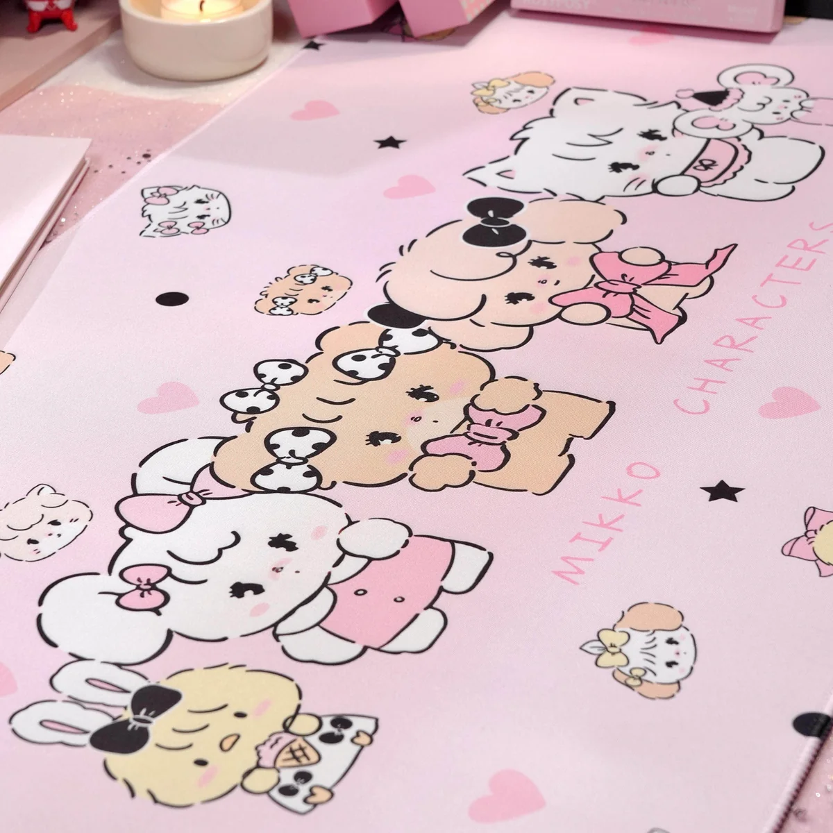 Vibrant Mikko Desk Mat, an exclusive personalized charm, showcasing the playful character design for unique working desk personalization.