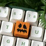 Dynamic view of a handcrafted Minecraft Artisan ESC keycap, revealing its vibrant pixelated resin art and iconic game design, perfect for collectors.