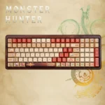 Exclusive Monster Hunter Wilds PBT Dye-Sub gaming keycaps set, featuring dark fantasy creature designs for an immersive gaming experience.